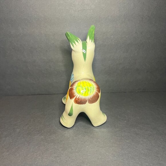 Vintage Mexican Tonala Hand Painted Pottery Ceramic Donkey Folk Art Figure 6.25" - Picture 5 of 9